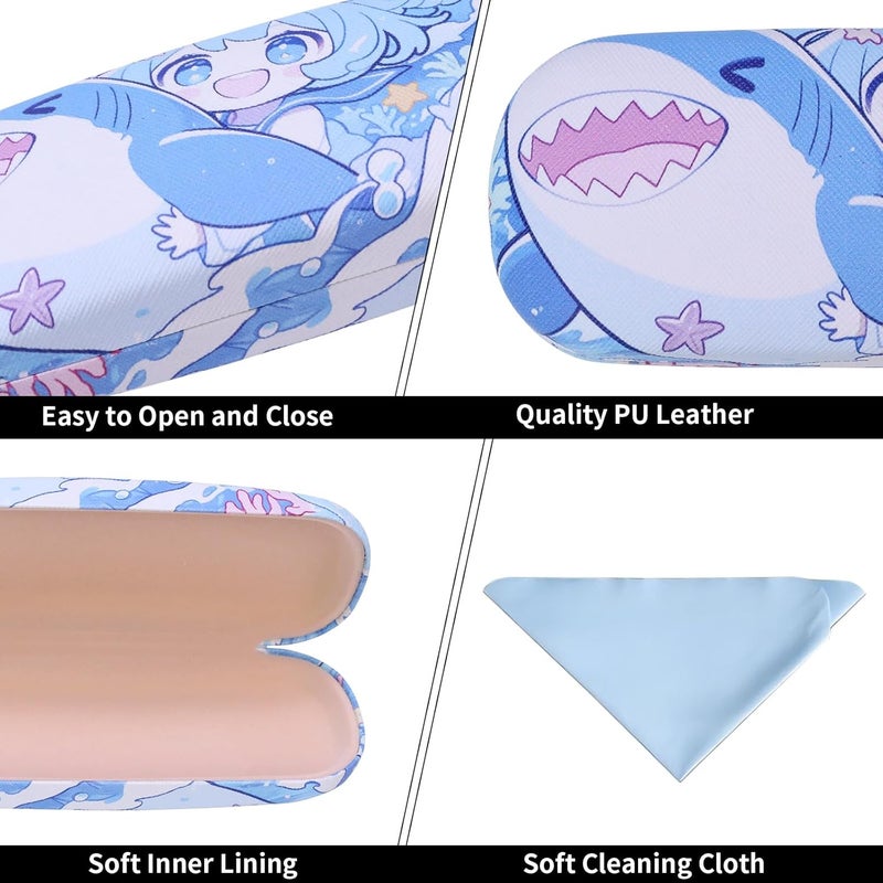 PERFECTSIGHT Store Hard Shell Eyeglasses Case, PU Leather Protective Glasses Case, Cute Eyeglass Case for Women Men Girls - Image 5